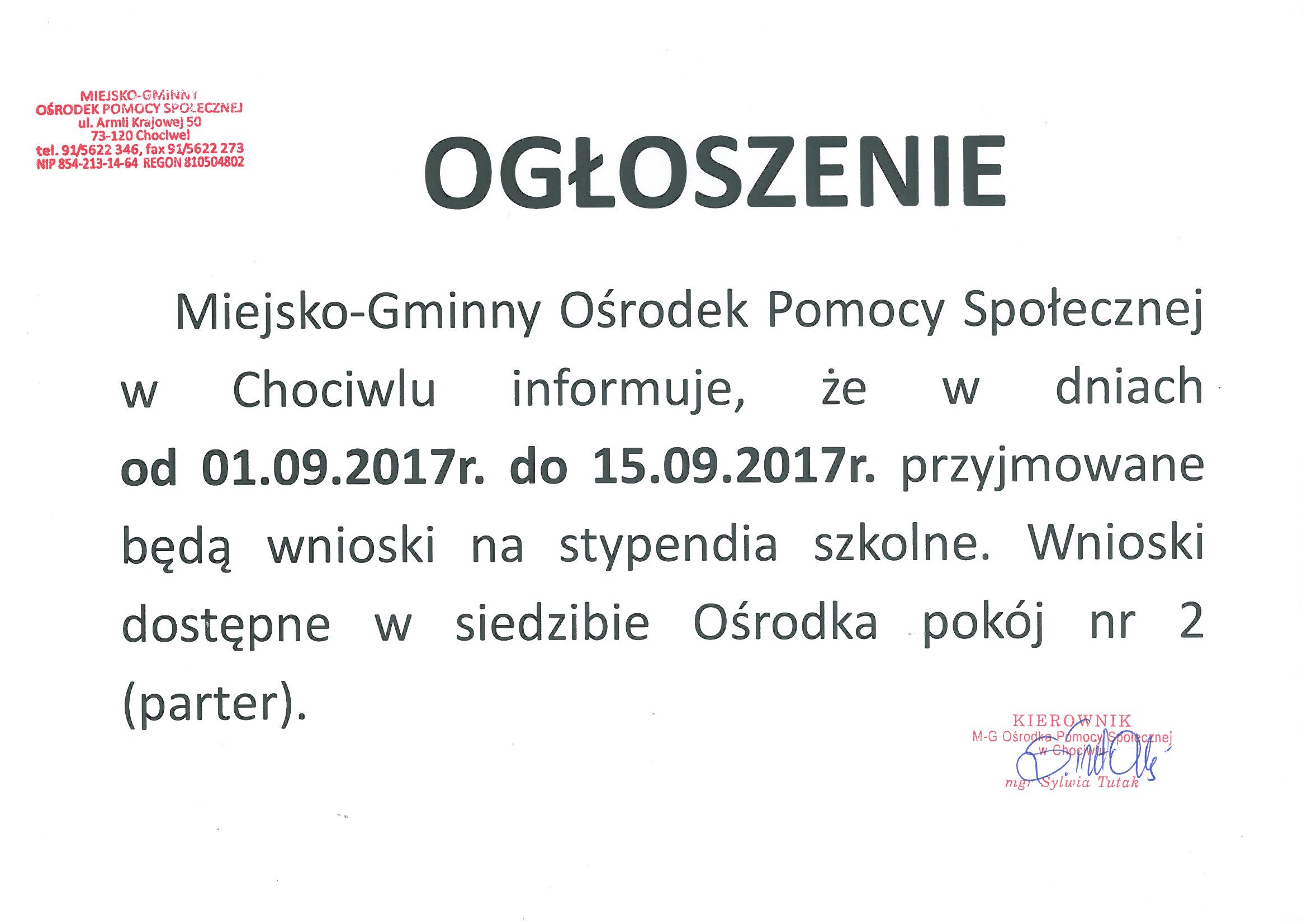 Stypendia szkolne 2017