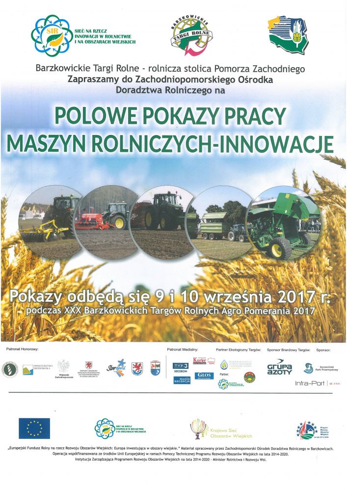 Zaproszenie na Targi Rolne Agro Pomerania  2017