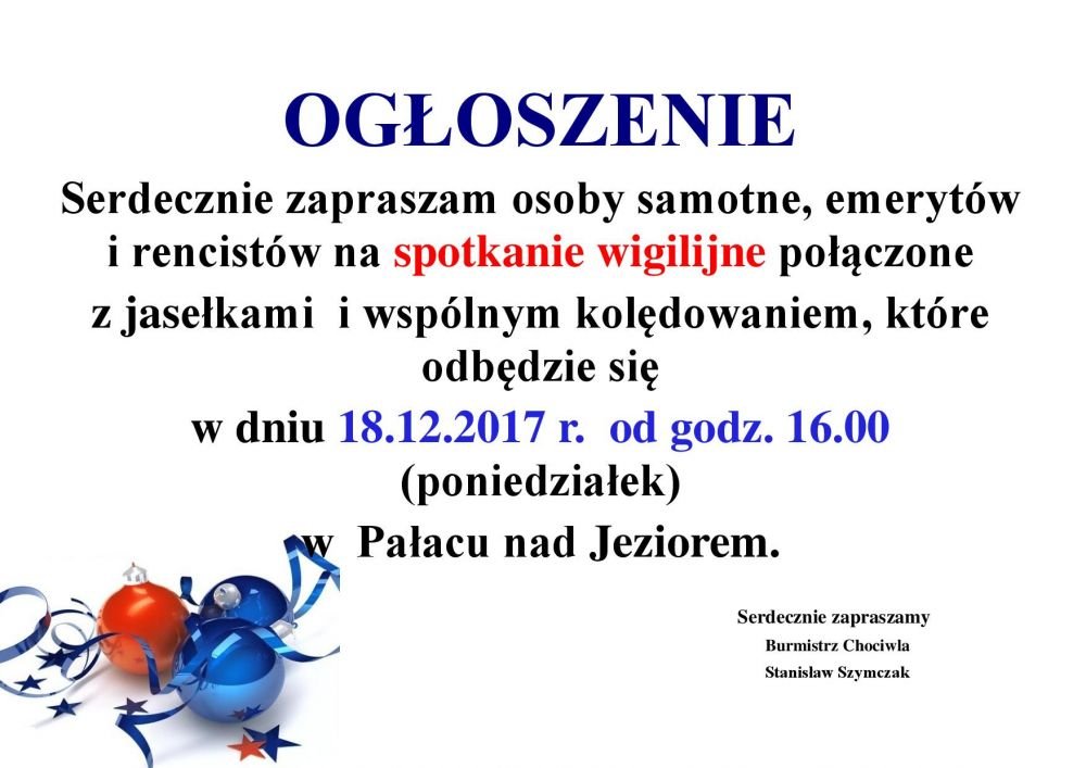 zaproszenie na wigilię