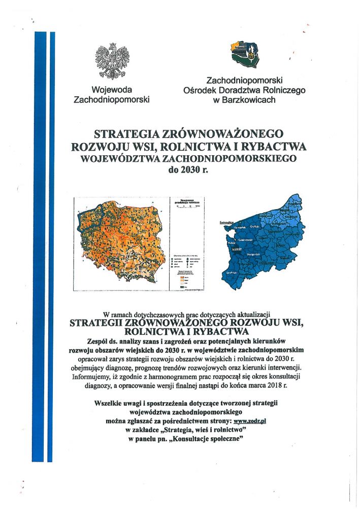 Strategia zrównoważonego rozwoju wsi, rolnictwa i rybactwa województwa zachodniopomorskiego do 2030r.