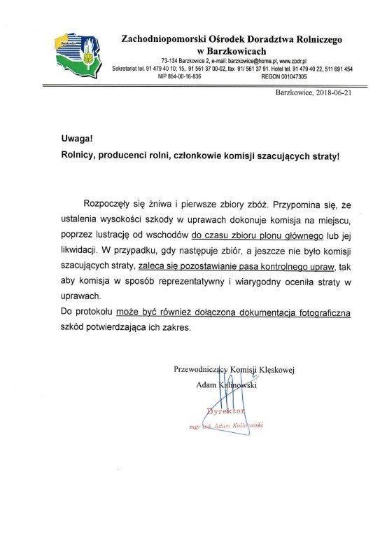 Informacja dla rolników