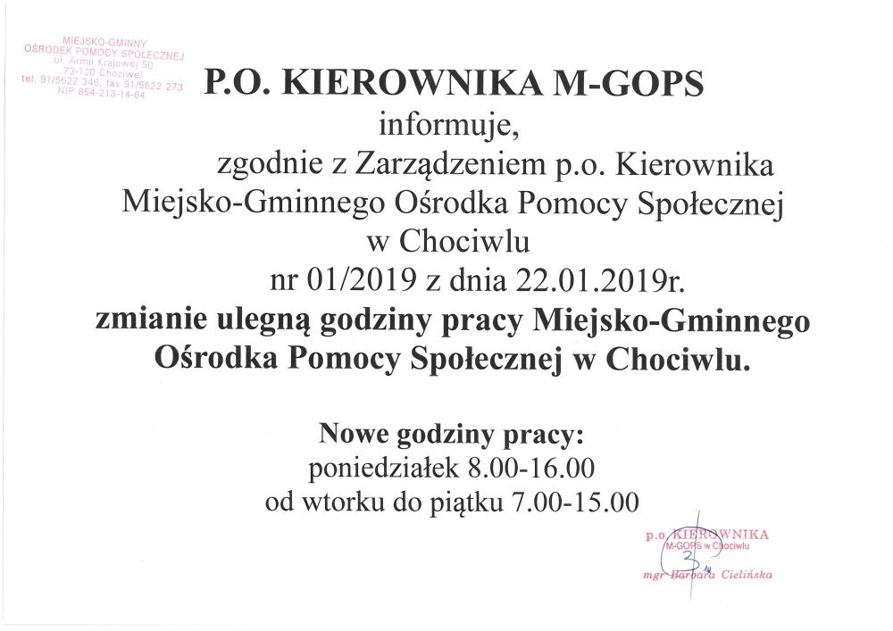 Godziny pracy M-GOPS