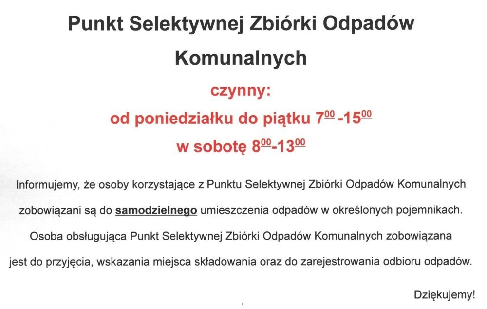 Punkt Selektywnej Zbiórki Odpadów Komunalnych