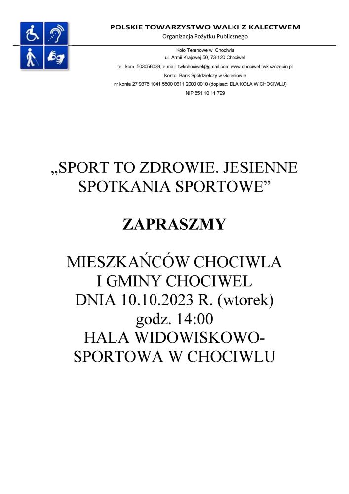 „Sport to zdrowie. Jesienne spotkania sportowe"