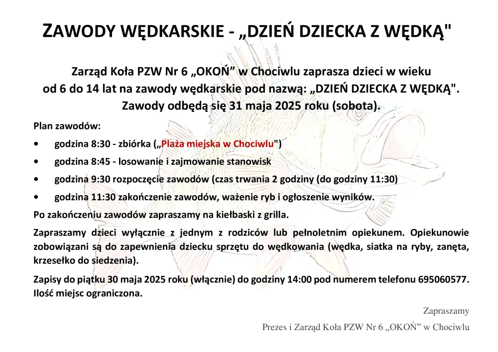 Dzień Dziecka z Wędką - zapraszamy na zawody wędkarskie