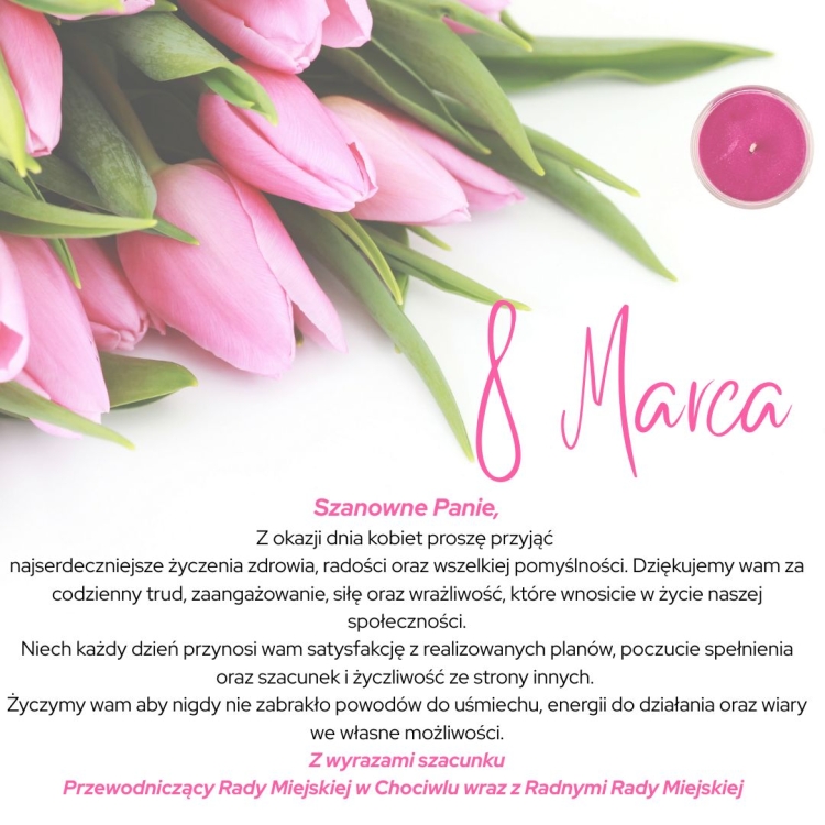 Życzenia na Dzień Kobiet od Przewodniczącego Rady Miejskiej